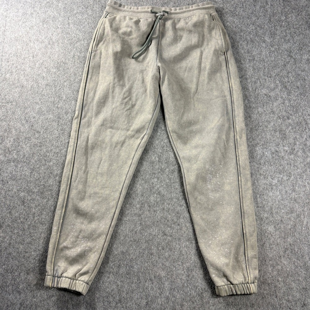 Alphalete Mens Mineral Wash Jogger Sweatpants Medium Sage Green Gray Athletic